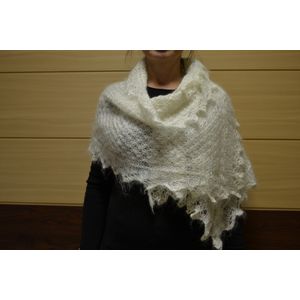 Фото Пуховый шарф белый 50x160 см