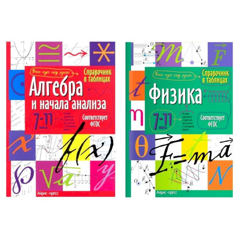 Фото Справочник в таблицах. Алгебра и начала анализа. Физика. 7-11 кл. (комплект из 2-х книг)
