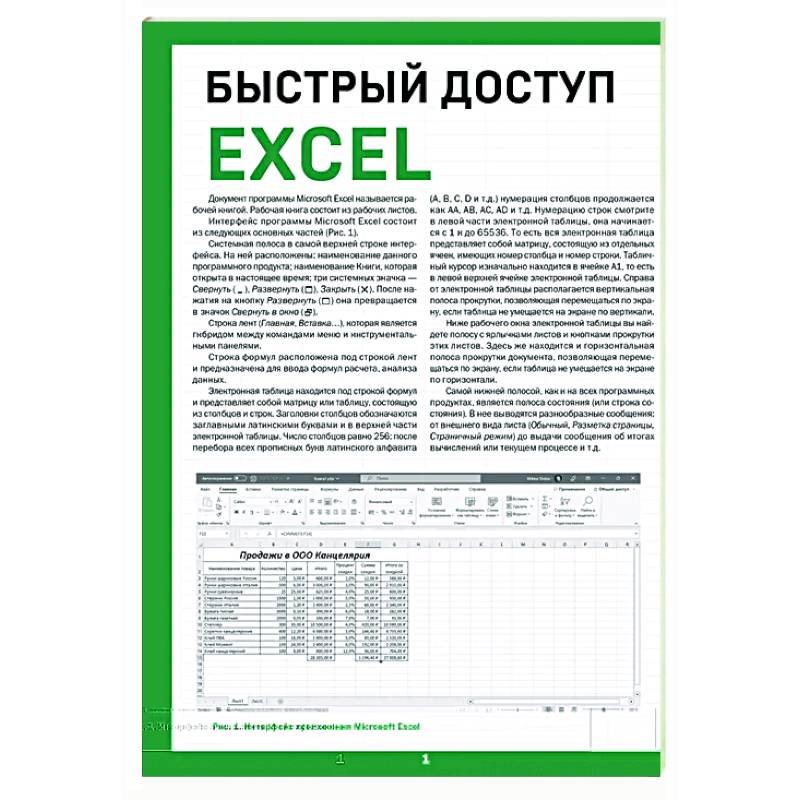 Фото Быстрый доступ. Excel