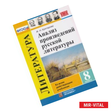 Фото Анализ произведений русской литературы. 8 класс. ФГОС