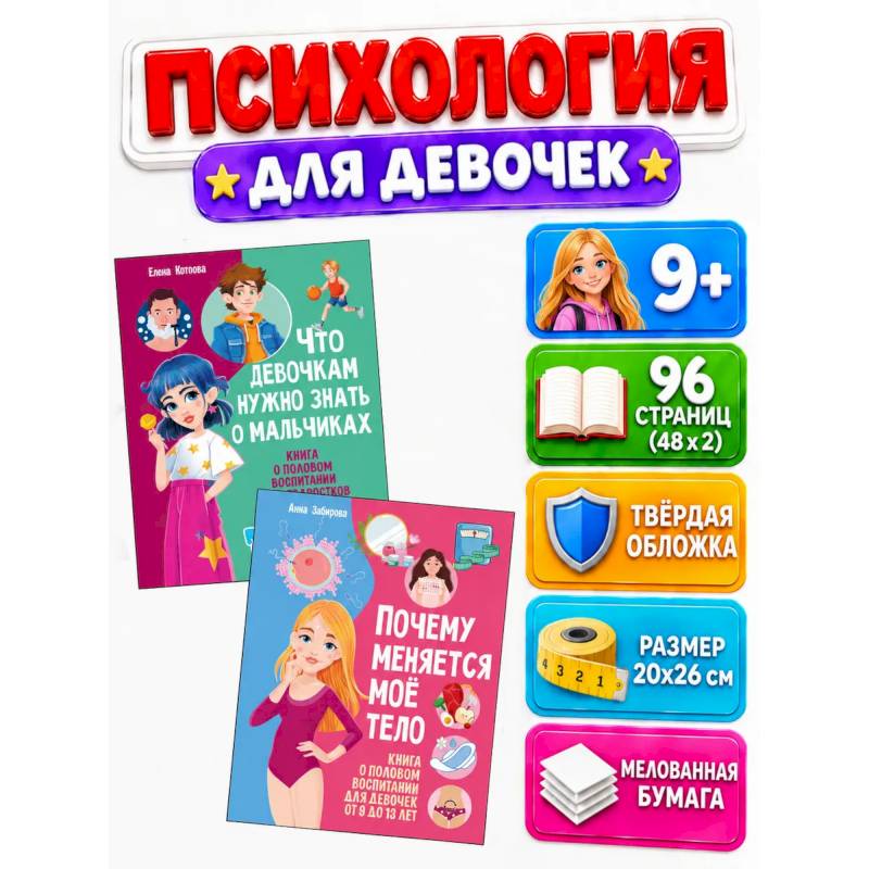 Фото Что девочкам нужно знать о мальчиках. Почему меняется мое тело? (комплект из 2-х книг)
