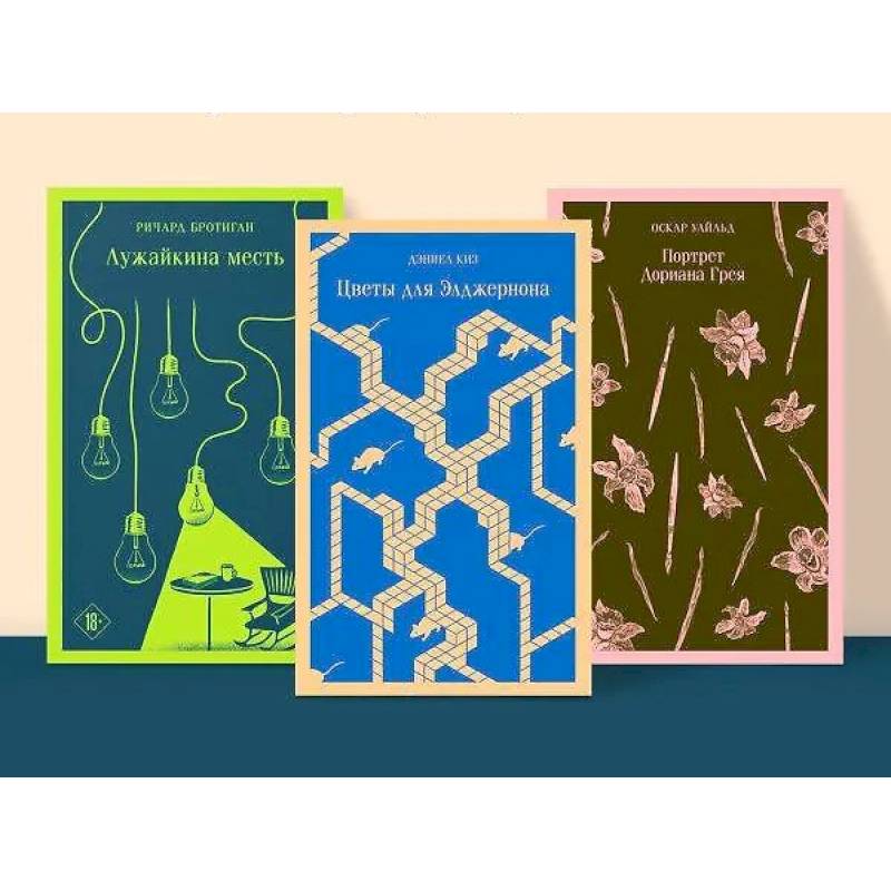 Фото Набор интригующих сюжетов из 3-х книг: 'Портрет Дориана Грея' О.Уальд, 'Лужайкина месть' Р.Бротиган, 'Цветы для Элджернона' Д.Киз