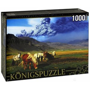 Фото Puzzle-1000 'Лошади и вулкан' (КБК1000-6463)