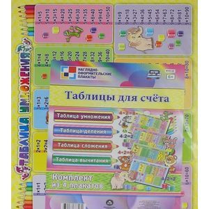 Фото Комплект плакатов. Таблицы для счета. 4 плаката