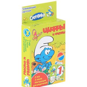 Фото Смурфики. Цифры и фигуры (набор из 36 развивающих карточек)