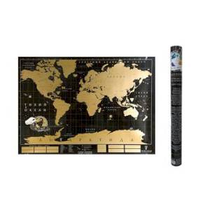 Фото Скетч карта мира 'True map Black'