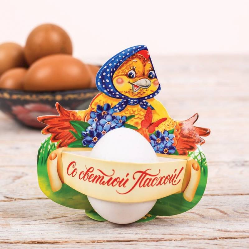 Фото Пасхальная открытка-держатель для яйца «Курочка»