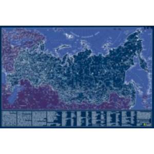 Фото Карта Российской Федерации. Светящаяся в темноте, в тубусе