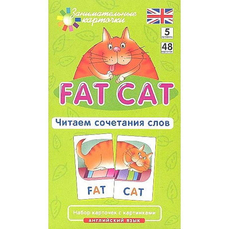 Фото Игровой развивающий набор: Толстый кот. Fat Cat. Читаем сочетания слов. Английский язык.