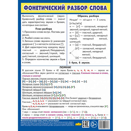 Фото Фонетический разбор слова (мал.формат)