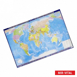 Карта настенная 'Мир' политическая, с флагами государств