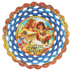 Тарелка конфетница 'Христос Воскресе. Ангелы', 19,5x19,5см