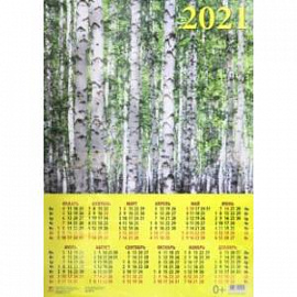 Календарь настенный на 2021 год 'Березовая роща' (90114)