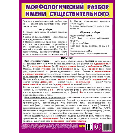 Фото Морфологический разбор имени существительного