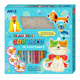 Набор для творчества с витражами и витражными красками 'Собаки и кошки' (22937)