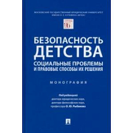 Безопасность детства. Социальные проблемы и правовые способы их решения. Монография