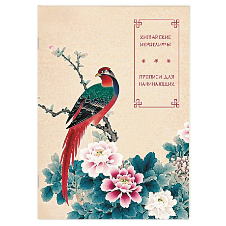 Фото Китайские иероглифы. Прописи для начинающих (цветы и птица)