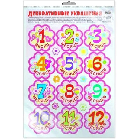 Фото Декоративные украшения. Наклейки по месяцам для фотосессии девочек