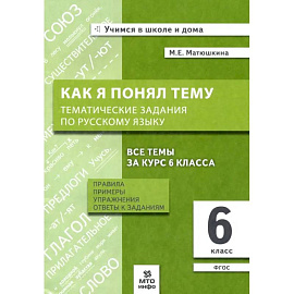 Русский язык 6класс Как я понял тему.Тематические задания