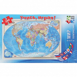 Карта-пазл «Мир политический», 260 элементов