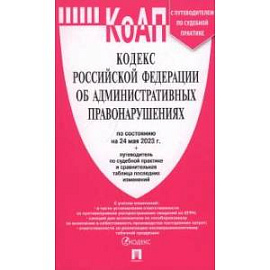 КоАП РФ по сост. на 24.05.23 с таблицей изменений и с путеводителем по судебной практике