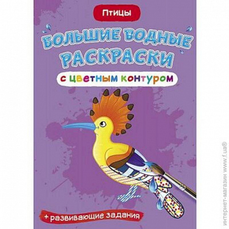 Фото Большие водные раскраски с цветным контуром. Птицы