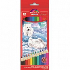 Набор цветных пластиковых карандашей 'Медвежата' (12 цветов)