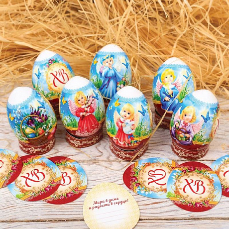 Фото Пасхальный набор для украшения яиц «Христос Воскресе!» (ангелочки)