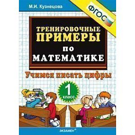 Тренировочные примеры по математике. 1 класс. Учимся писать цифры