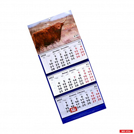 Календарь квартальный на 2021 год, трехблочный, Символ года (Дизайн 1) (ККТ2101)