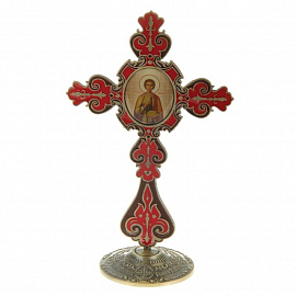 Крест на подставке с иконой 'Великомученик и Целитель Пантелеимон'