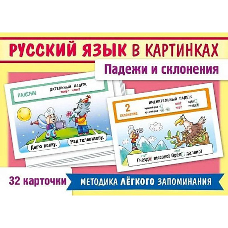 Фото Русский язык в картинках. Падежи и склонения (32 карточки)