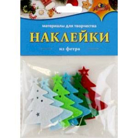 Новогодние наклейки из фетра Ёлочка
