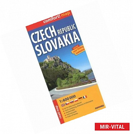 Чехия и Словакия. Ламинированная карта. Czech Republic. Slovakia. 1:600 000