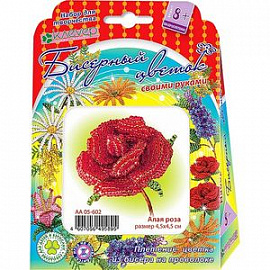 Набор для детского творчества. Изготовление цветка из бисера 'Алая роза' (АА 05-602)