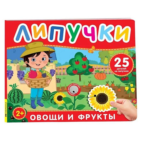 Фото Овощи и фрукты: книга с липучками